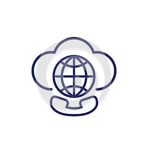 Voip telephony, roaming call line icon
