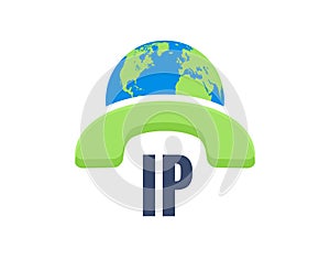 Voip vector icon. Internet call concept connection. Voice over network, voip sign