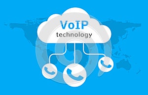 Voip vector icon. Internet call concept connection. Voice over network, voip sign