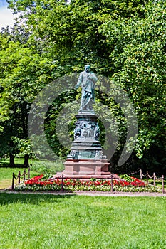 Vojtech Lanna monument in Ceske Budejovice, Czech republ