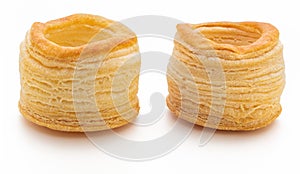 Vol au vent isolated on white background. Front view