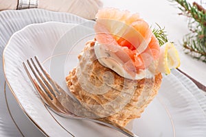 Vol-au-vent with salmon