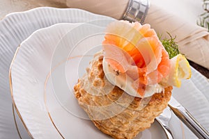Vol-au-vent with salmon