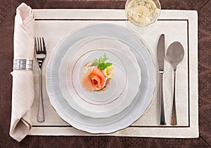 Vol-au-vent with salmon