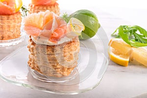 Vol-au-vent with salmon