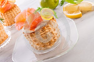 Vol-au-vent with salmon