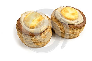 Vol au vent on a white background