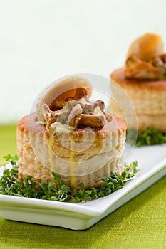 Vol-au-vents filled with mushroom