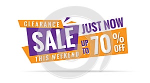 Vol. 3.2 Clearance Sale orange purple 70 percent heading design photo