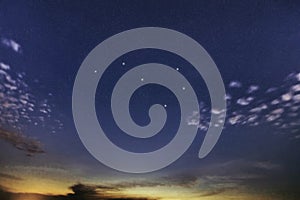 Volans star constellation, Night sky, Cluster of stars, Deep space, Flying Fish