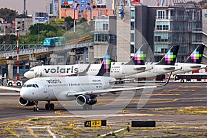 Volaris Airbus A320 airplanes Mexico City airport in Mexico