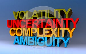 volatility uncertainty complexity ambiguity on blue