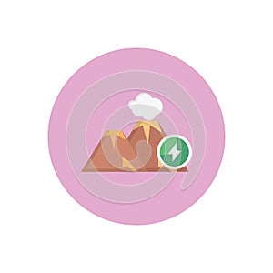 Volcane vector flat colour icon