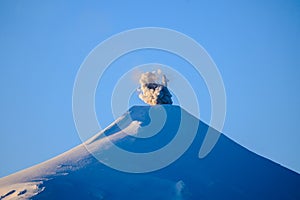 Volcanic activity of the Villarrica volcano, Pucon Chile.