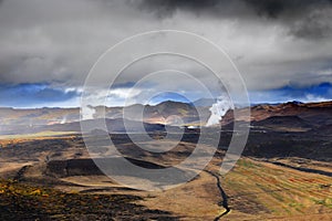 Volcanic alpine landscape in Skaftafell Natural Park, Iceland photo