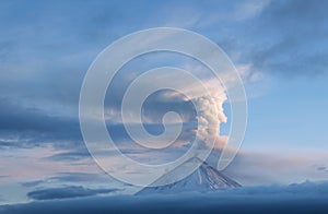 Volcanic ash on top of a volcano