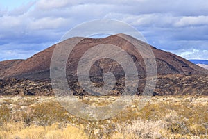 Volcanic cinder cone in Mojave desert of California