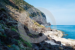 Volcanic coast in Cala Gonone