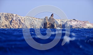 Volcanic coastline of Milos island