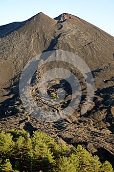Volcanic Cone And Cooled Lava In Etna National Park, Sicily photo
