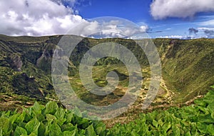 Volcanic Crater at Faial, Azores - HDR image