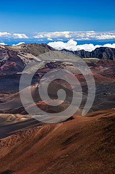 Volcanic crater at Haleakala National Park on the island of Maui, Hawaii.