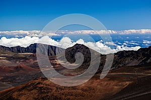 Volcanic crater at Haleakala National Park on the island of Maui, Hawaii.