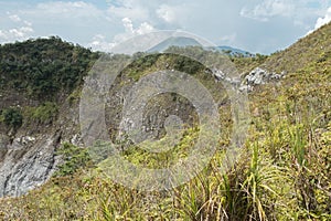 Volcanic crater and lake of Mount Mahawu Gunung Mahawu, North Sulawesi, Indonesia