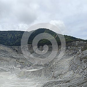 volcanic crater with small eruptive eruptions