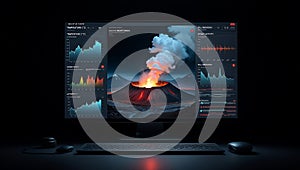Volcanic Eruption Data Visualization on a Computer Screen