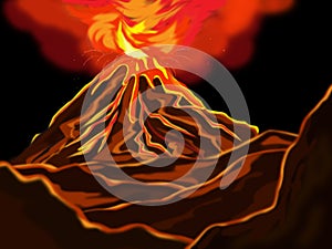 Volcanic Eruption Illustration