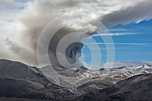 Volcanic eruption in Kamchatka,pyroclastic flow photo