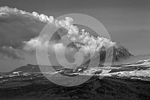 Volcanic eruption in Kamchatka,pyroclastic flow photo