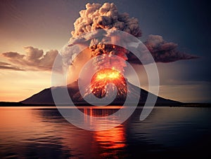 Volcanic eruption Krakatoa