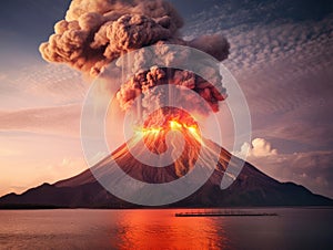 Volcanic eruption Krakatoa