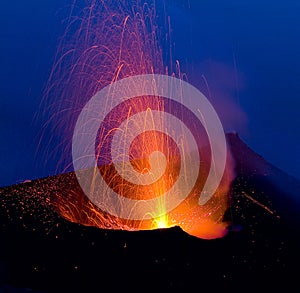 Volcanic eruption, Stromboli