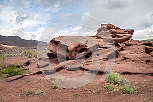 Volcanic formations in Katutau mountains, Kazakhstan photo