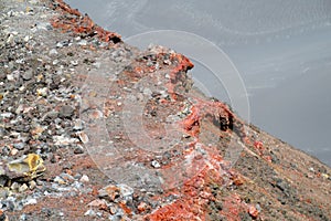 Volcanic frozen lava rocks