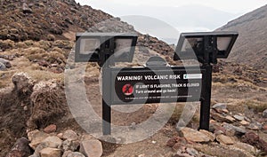 Volcanic Hazard sign at Tongariro crossing