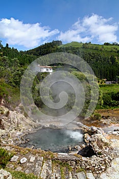 Volcanic hot spring in Furnas Azores photo
