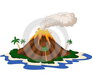 Volcanic island cartoon