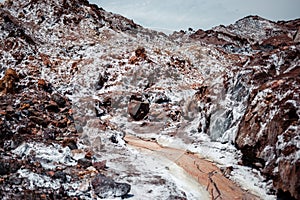 Volcanic island Hormuz in Iran, hormozgan province