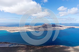 Volcanic Island La Graciosa. View from Lanzarote, Canary Islands