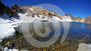 The volcanic lake on top of mount Sabalan Iran