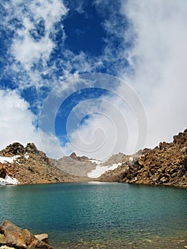 The volcanic lake on top of mount Sabalan Iran