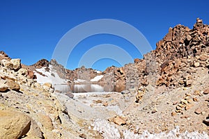 The volcanic lake on top of mount Sabalan , Iran