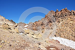 The volcanic lake on top of mount Sabalan , Iran