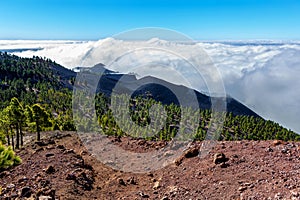 Volcanic landscape along Ruta de los Volcanes, Island La Palma, Canary Islands, Spain, Europe photo