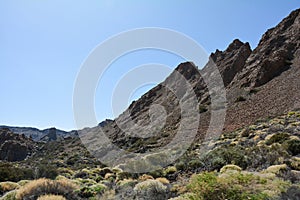 Volcanic landscape in El Teide National Park on Tenerife, Spain photo