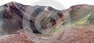 Volcanic landscape with gas chambers from Etna volcano